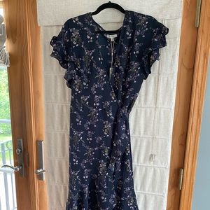 NWT - Purple ruffled high low wrap dress - max studio